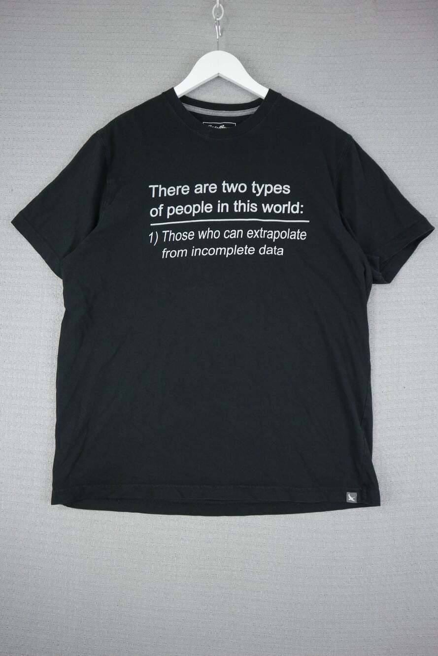 Eddie Bauer Graphic T-Shirt Men Large Black Two Types Of People Slogan Tee